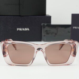 BRAND NEW Prada PR08YS 19Q10D Peach Brown Cat Eye Unisex Sunglasses PR 08YS